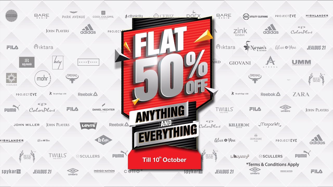 Brand Factory's FLAT 50% off Sale on ANYTHING & EVERYTHING | 04th Oct to 10th Oct