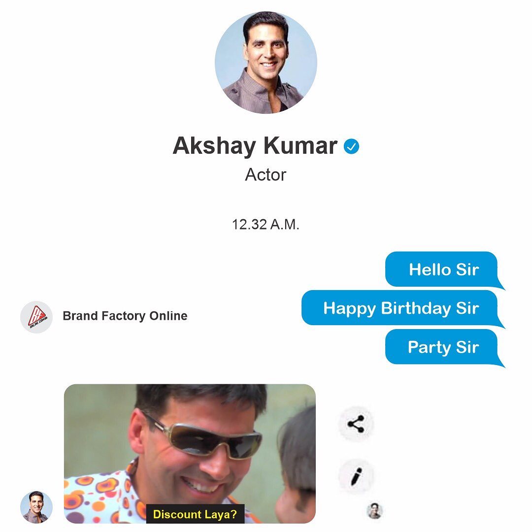 Brand Factory Online - Brand Factory Online wishes India‘s #1 Khiladi a very happy birthday 🥳 
May you continue to be an inspiration and win hearts across the world! ❤️ @akshaykumar 
.
.
.
#discounts...