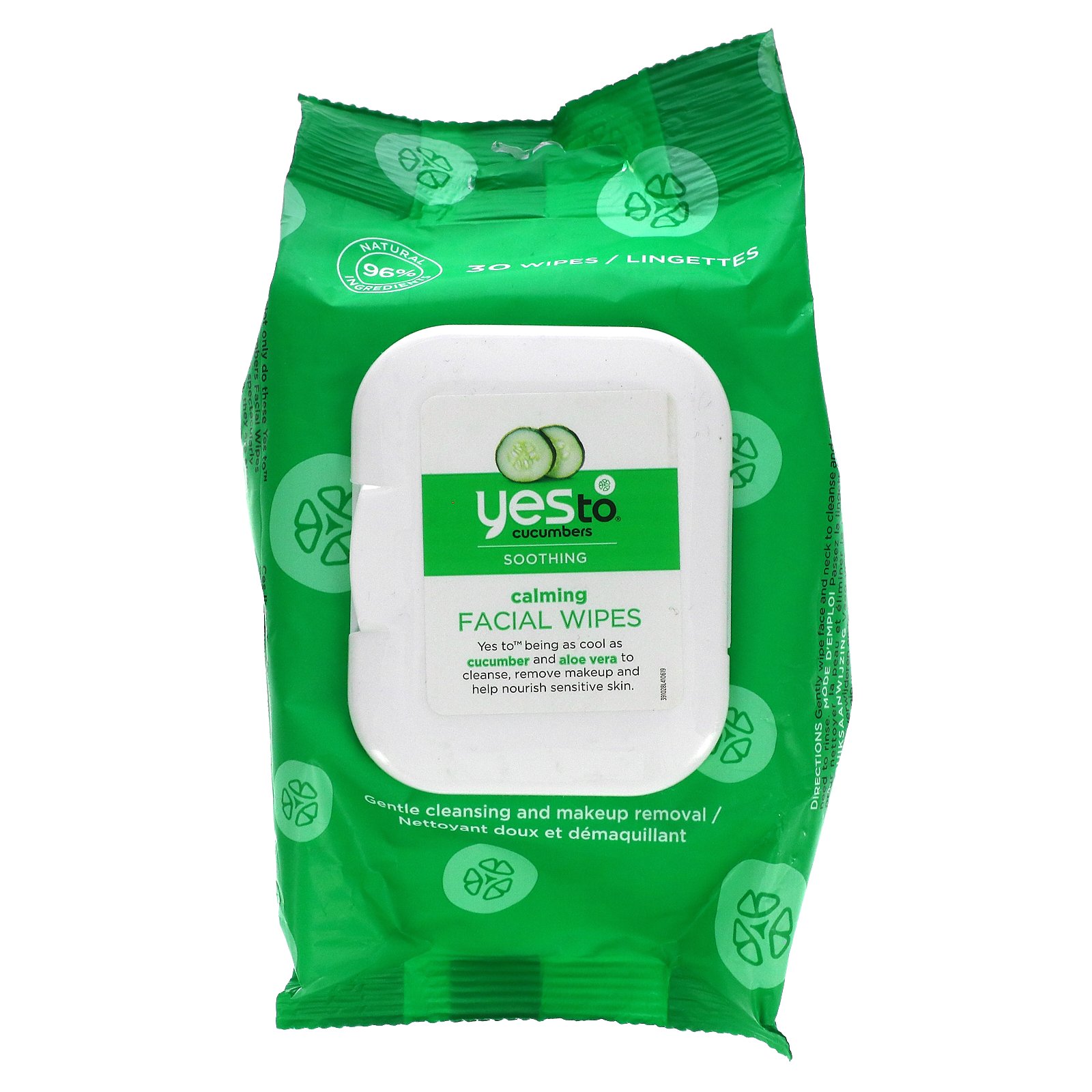 Yes to, Calming Facial Wipes, Cucumbers, 30 Wipes