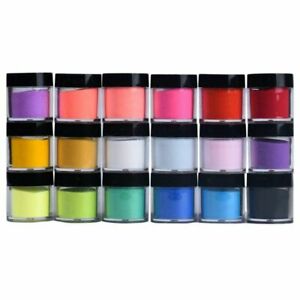  2X(18 Colores Polvos De Gel Uv De Puntas De Arte De Uña Diseño De Polvo Jue A5F
