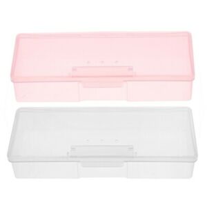  1X(Plástico Transparente Herramientas de Uñas Caja de Almacenamiento Decora E3G